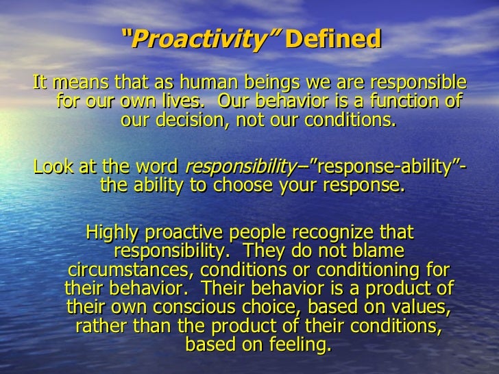 Habit 1 Be Proactive Stephen Covey