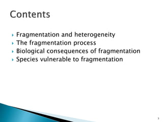 Habitat fragmentation srm | PPTX