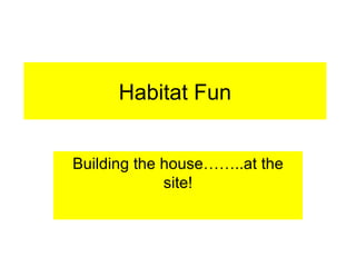 Habitat Fun Building the house……..at the site! 