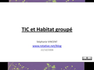 TIC et Habitat groupé
       Stéphanie VINCENT
    www.rotative.net/blog
          22/10/2008
 