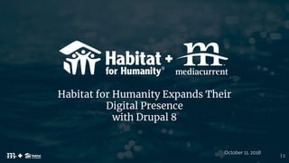 | 1
Habitat for Humanity Expands Their
Digital Presence
with Drupal 8
October 11, 2018
 