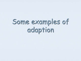 Some examples of
   adaption
 