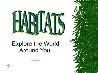 Explore the World Around You! Mrs. Kirkpatrick HABITATS 