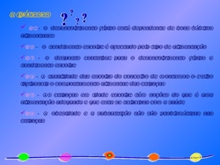 Hipóteses H1  -   O desenvolvimento físico está dependente de bons hábitos alimentares H2  -  O rendimento escolar é afectado pelo tipo de alimentação H3  - O desporto contribui para o desenvolvimento físico e rendimento escolar H4  - A ruralidade das escolas do concelho de Montemor-o-Velho influencia o comportamento alimentar das crianças  H5  - As crianças em idade escolar têm noções do que é uma alimentação adequada e que esta se relaciona com a saúde H6  - A obesidade e a subnutrição não são problemáticas nas crianças 