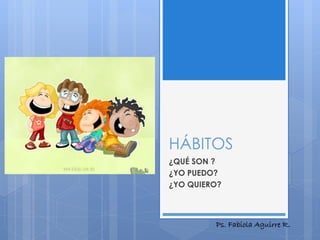 HÁBITOS
¿QUÉ SON ?
¿YO PUEDO?
¿YO QUIERO?
Ps. Fabiola Aguirre R.
 