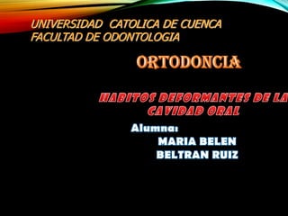 UNIVERSIDAD CATOLICA DE CUENCA
FACULTAD DE ODONTOLOGIA
 