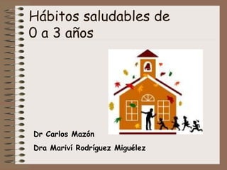 Hábitos saludables de
0 a 3 años




Dr Carlos Mazón
Dra Mariví Rodríguez Miguélez
 