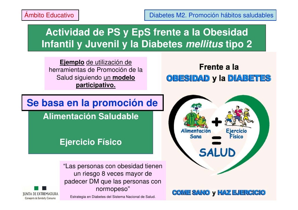 Promoción de hábitos saludables para la prevención de la Promoción de hábitos saludables para la prevención de la