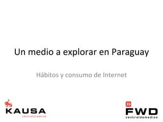 Un medio a explorar en Paraguay Hábitos y consumo de Internet 