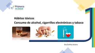 Hábitos tóxicos
Consumo de alcohol, cigarrillos electrónicos y tabaco
Dra.Cinthia Arzeno
 