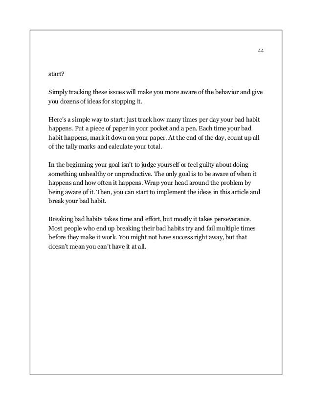 How to break bad habits essay