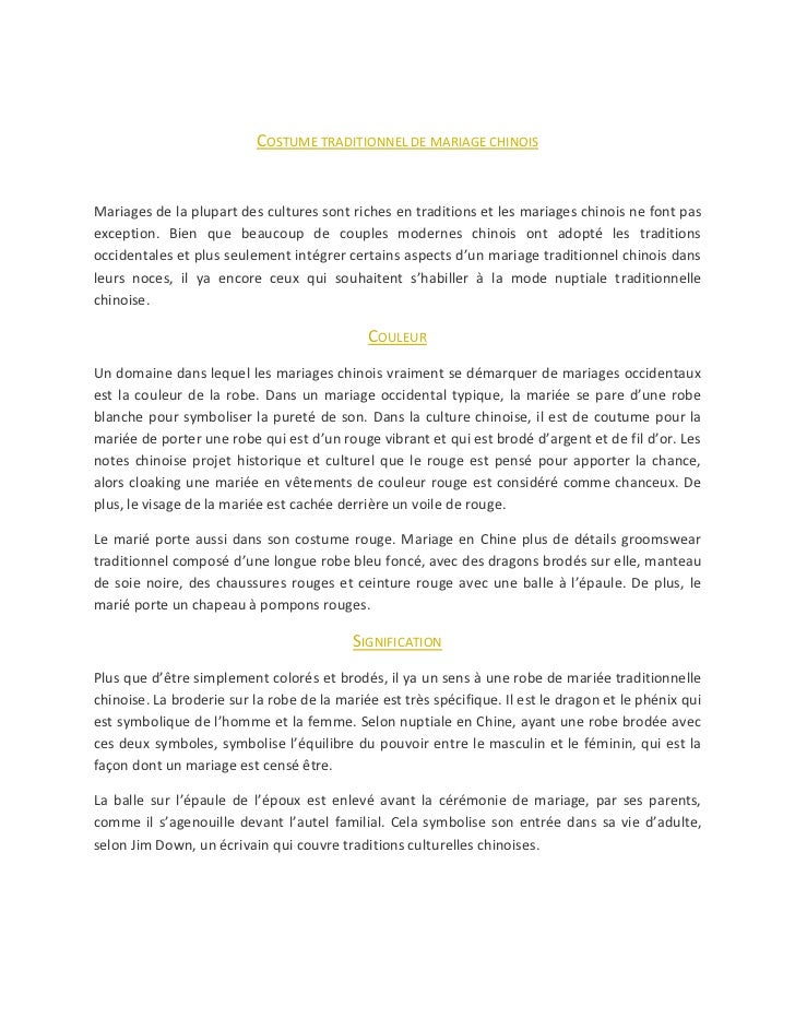 Habits Chinois
