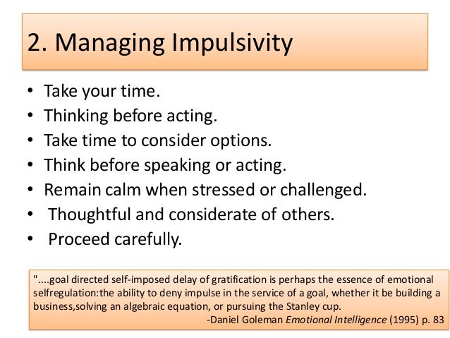 managing impulsivity