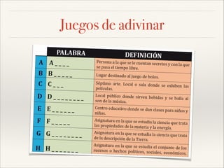 Juegos de adivinar

 