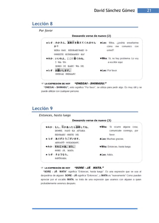 David Sánchez Gómez   21


Lección 8
   Por favor




Lección 9
   Entonces, hasta luego
 