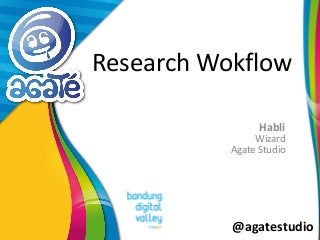 @agatestudio
Research Wokflow
Habli
Wizard
Agate Studio
 