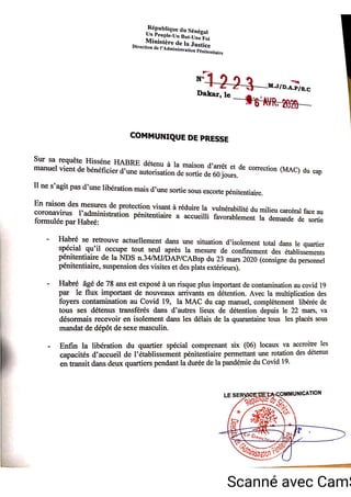 Sénégal - Covid 19 : Hissène Habré obtient une autorisation de sortie de 60 jours .