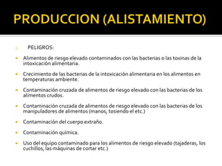 SERVICIO CALIENTE / MANTENIMIENTO/ RECALENTADO2.	CONTROLESSostenga el alimento caliente en sobre 63 grados.Alimento protegido contra la contaminación adicional (las tapas, papel aluminio, etc.)Uso de envases limpios y desinfectados y de utensilios señalados.Servir el alimento lo más rápidamente posible.Disposición de recipientes para las sobras.