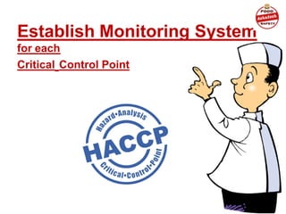 Establish Monitoring System
for each
Critical Control Point
 