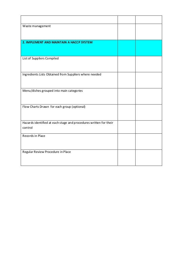 Haccp manual