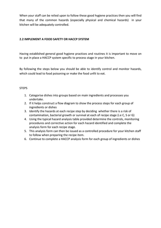 Haccp manual | PDF