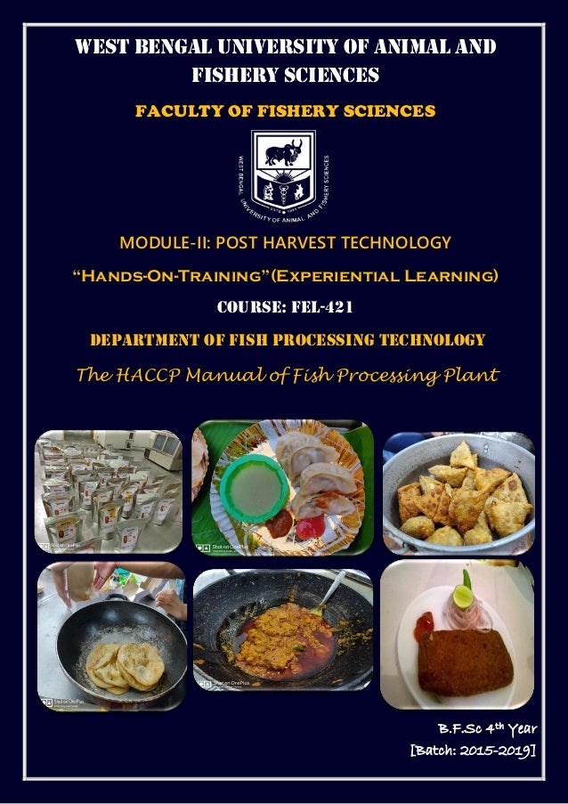 HACCP protocol for various Fish products