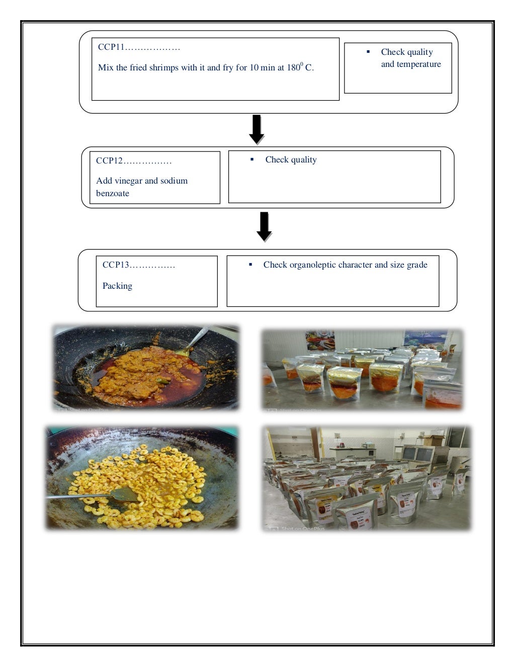 HACCP protocol for various Fish products
