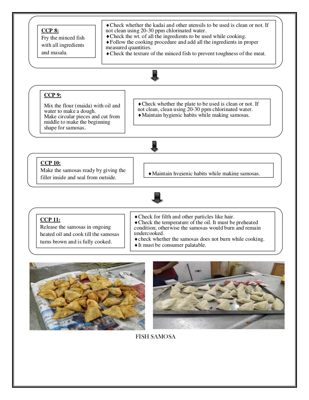 HACCP protocol for various Fish products