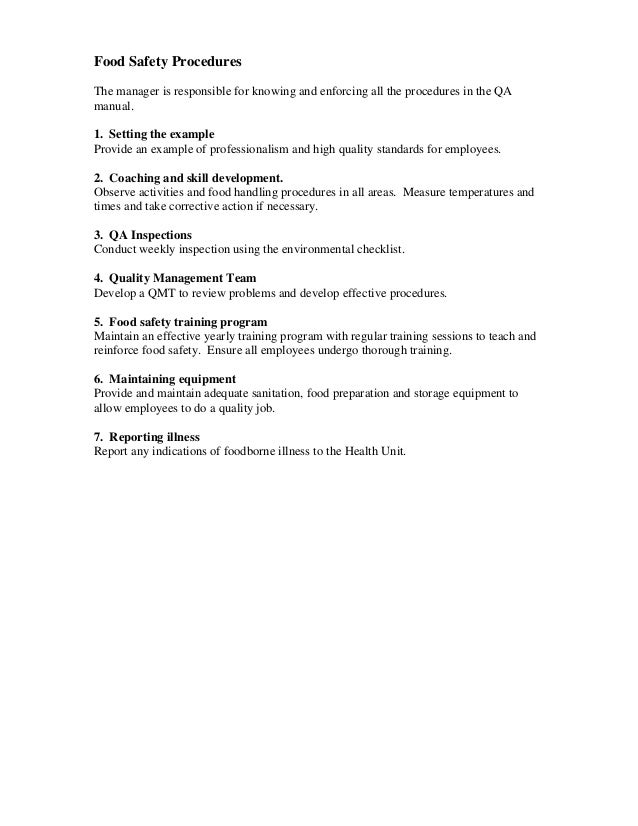 Haccp food safety booklet