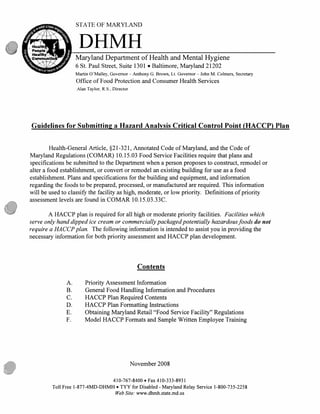 Haccp Guidelines