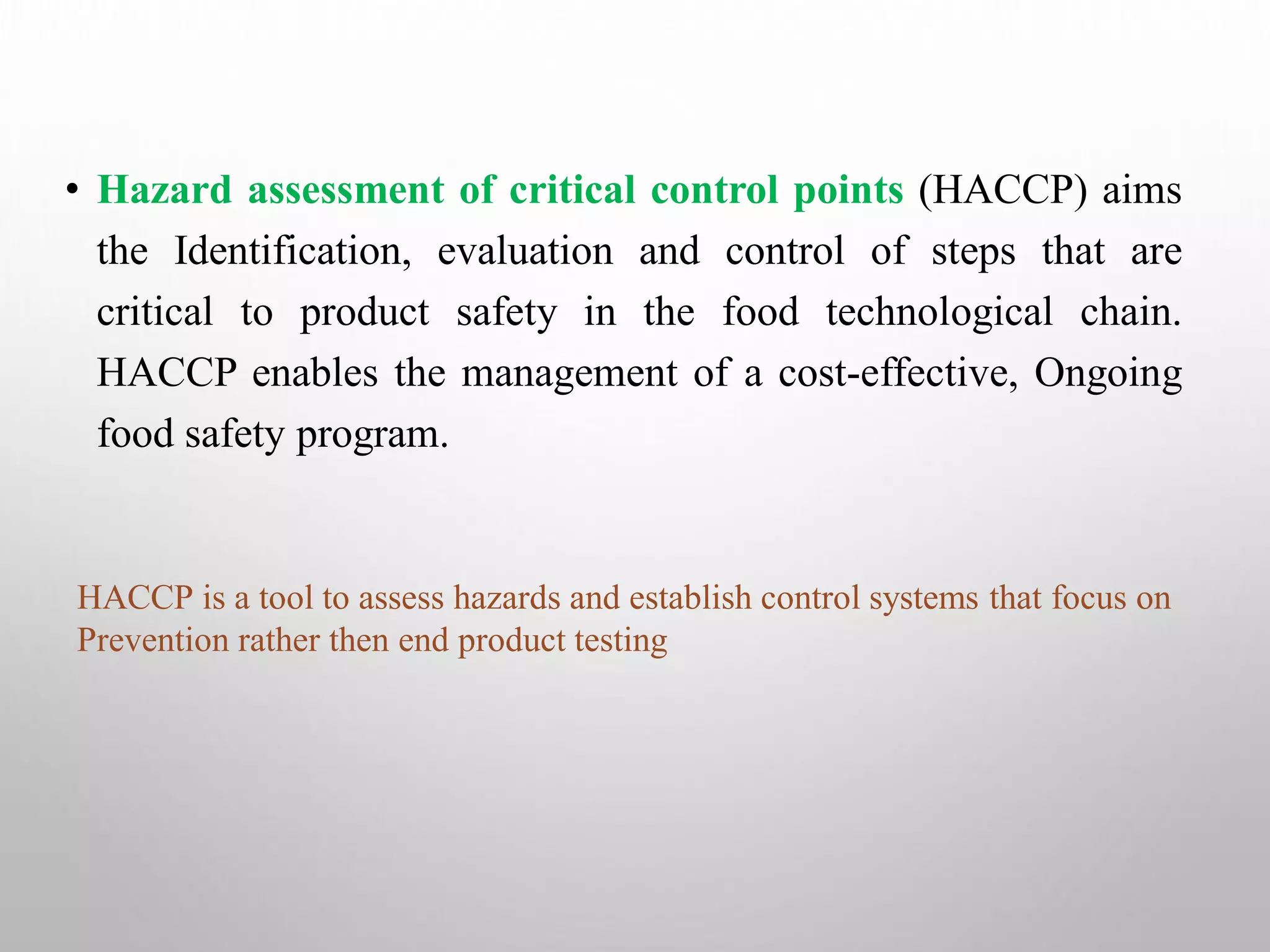 HACCP PRESENTATION | PDF