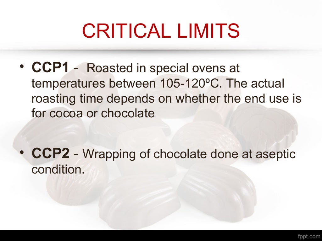 Haccp plan in chocolate