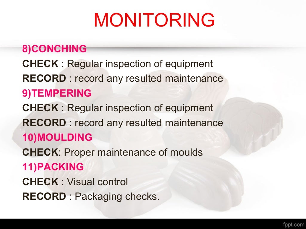 Haccp plan in chocolate