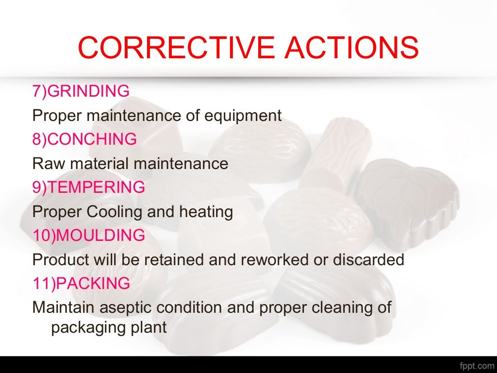 Haccp plan in chocolate