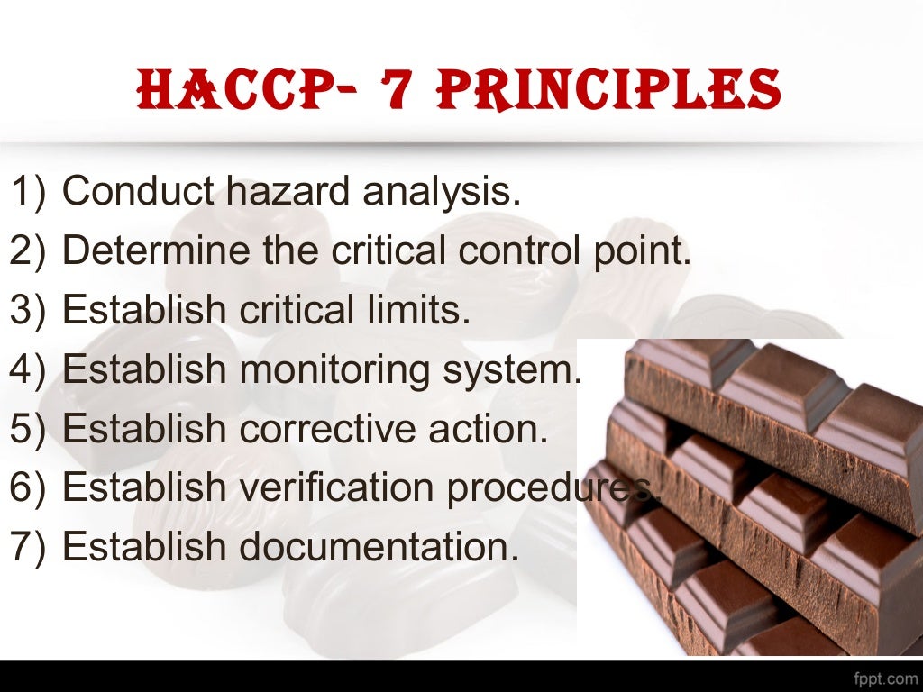 Haccp plan in chocolate
