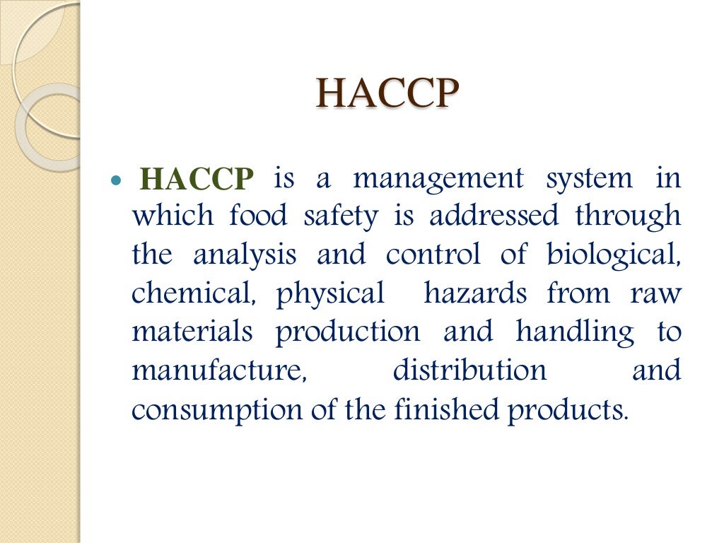 HACCP Plan in Meat Industry