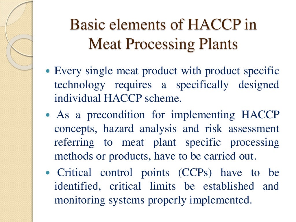 HACCP Plan in Meat Industry