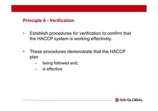 Validation and Verification of HACCP Plans - Webinar Presentation | PDF