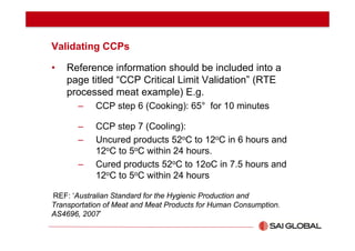 Validation and Verification of HACCP Plans - Webinar Presentation | PDF