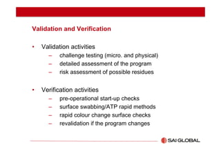 Validation and Verification of HACCP Plans - Webinar Presentation | PDF