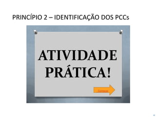 42
PRINCÍPIO 2 – IDENTIFICAÇÃO DOS PCCs
 