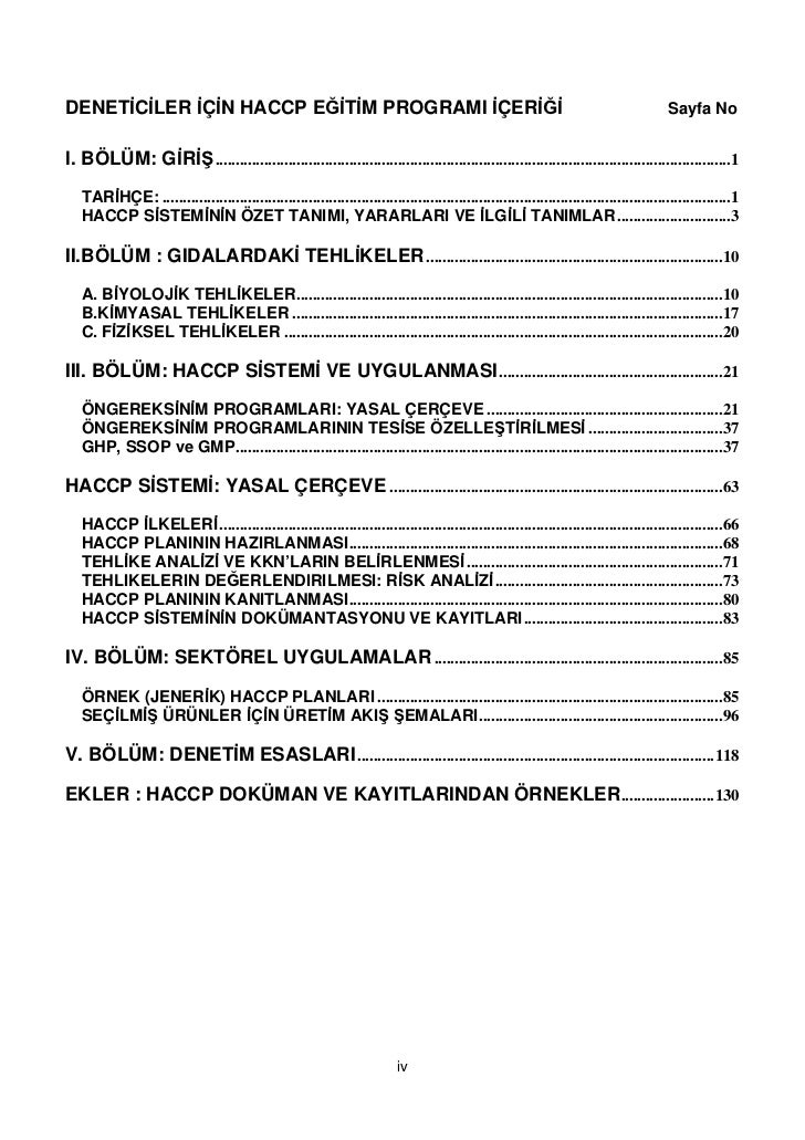 Yumurta paketleme tesisi haccp planı Yumurta paketleme tesisi haccp planı