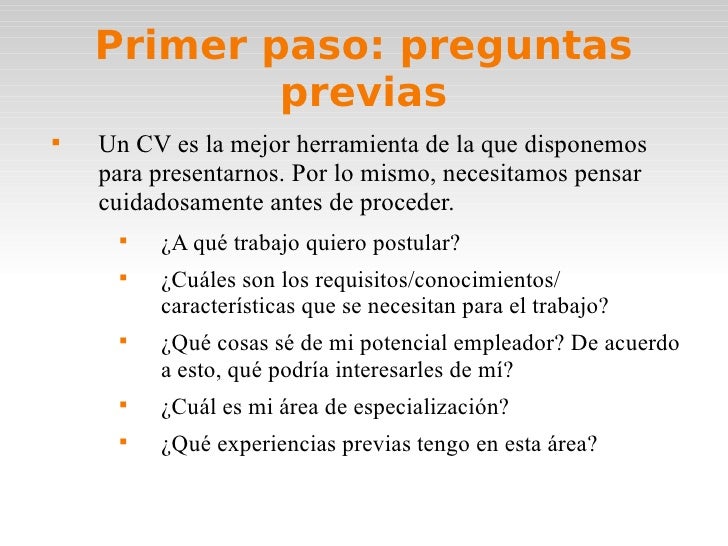 Como Hacer Un Buen Curriculum