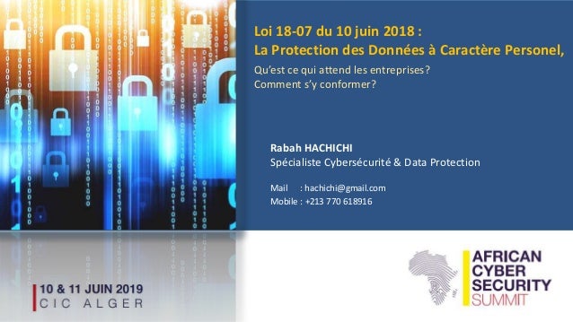 Conference Loi 18 07 Du 10 Juin 2018 La Protection Des
