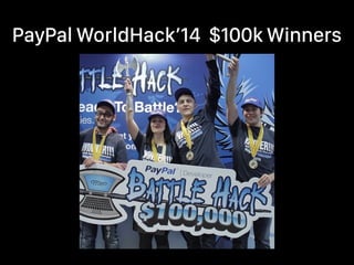 PayPal WorldHack’14 $100k Winners
 