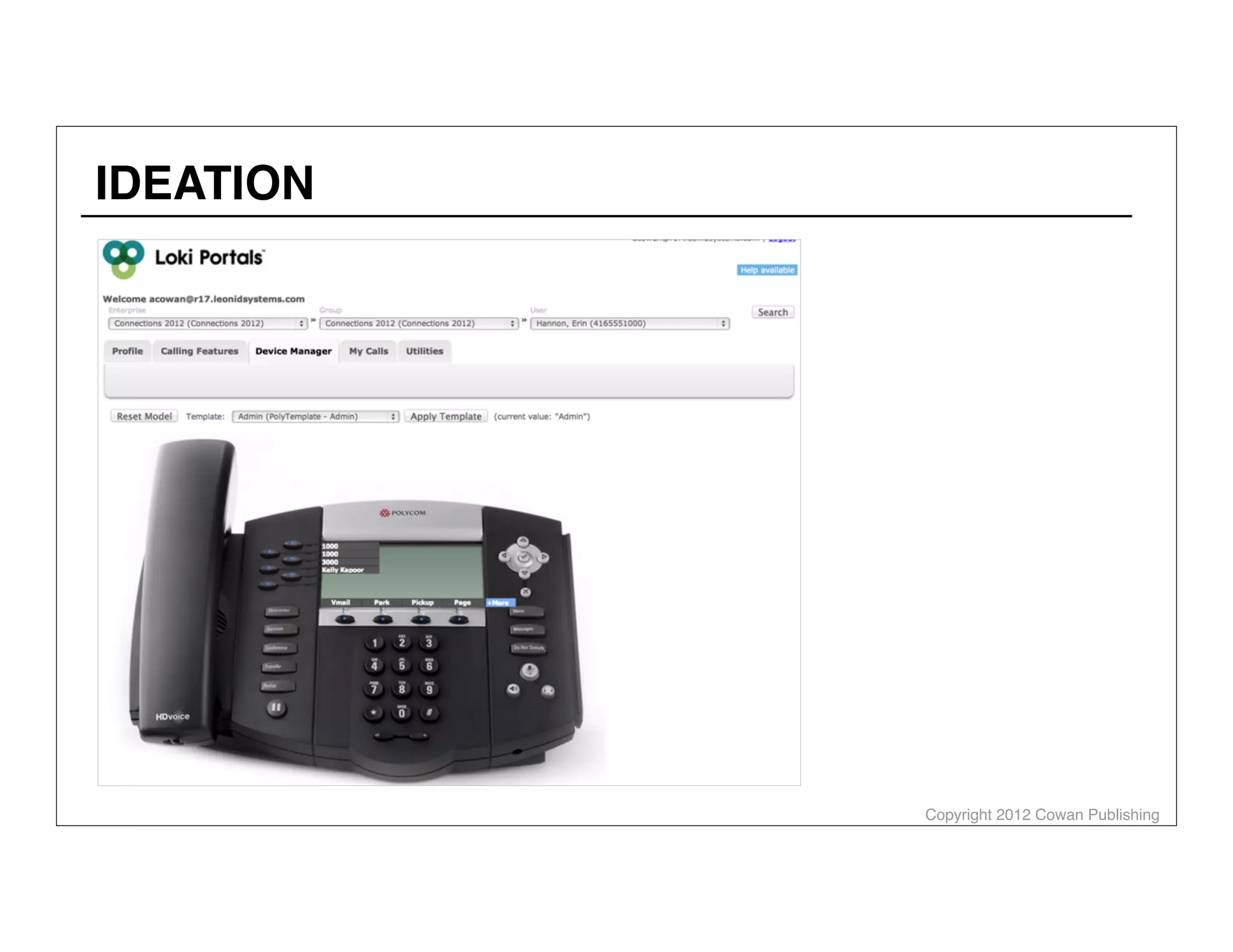 Copyright 2012 Cowan Publishing
IDEATION
ALEX COWAN
AlexanderCowan.com
@cowanSF
 