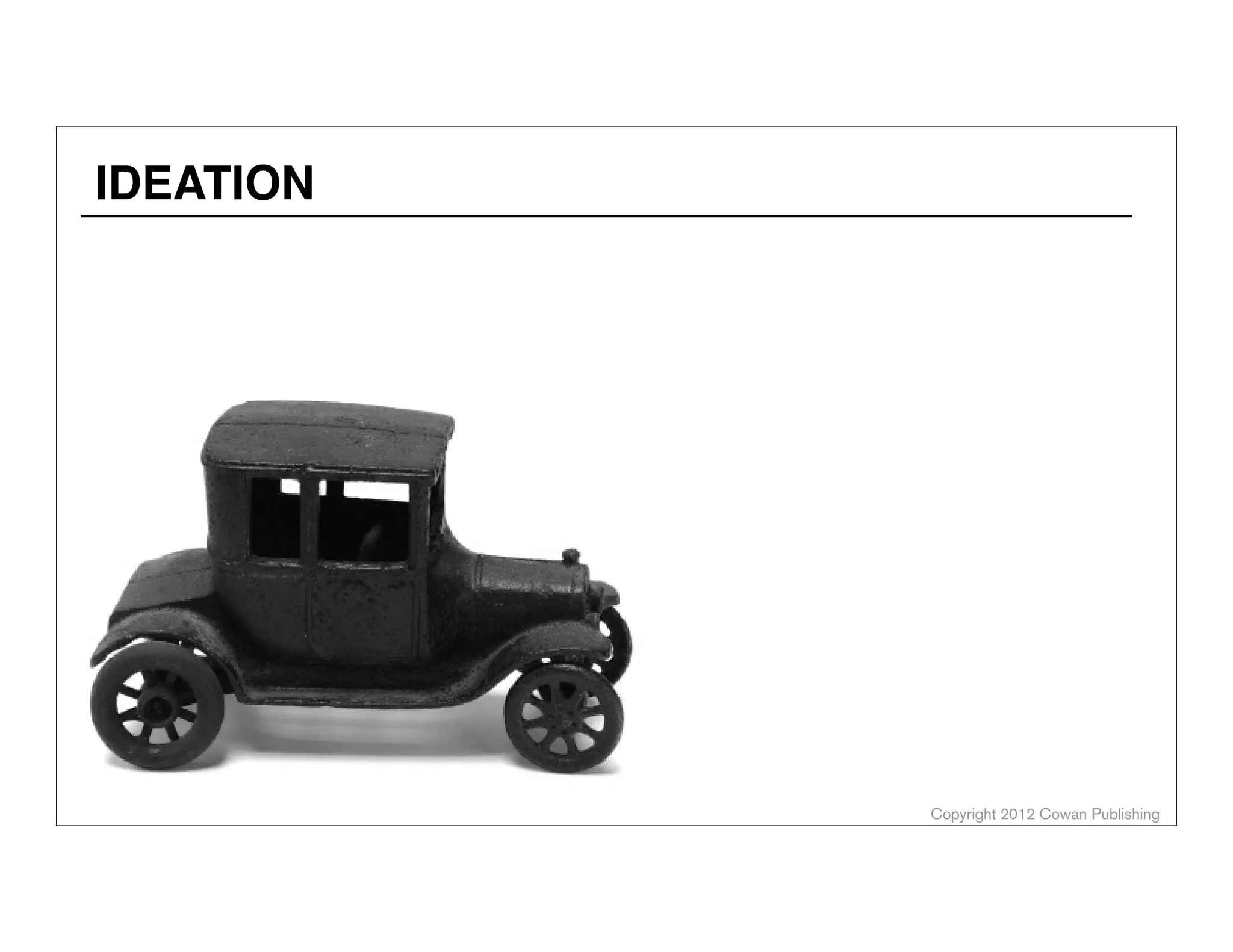 Copyright 2012 Cowan Publishing
IDEATION
ALEX COWAN
AlexanderCowan.com
@cowanSF
 