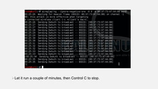 Let it run a couple of minutes, then Control C to stop.
 