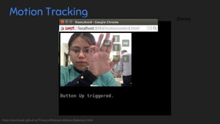 Motion Tracking [Demo]
https://stemkoski.github.io/Three.js/Webcam-Motion-Detection.html
 