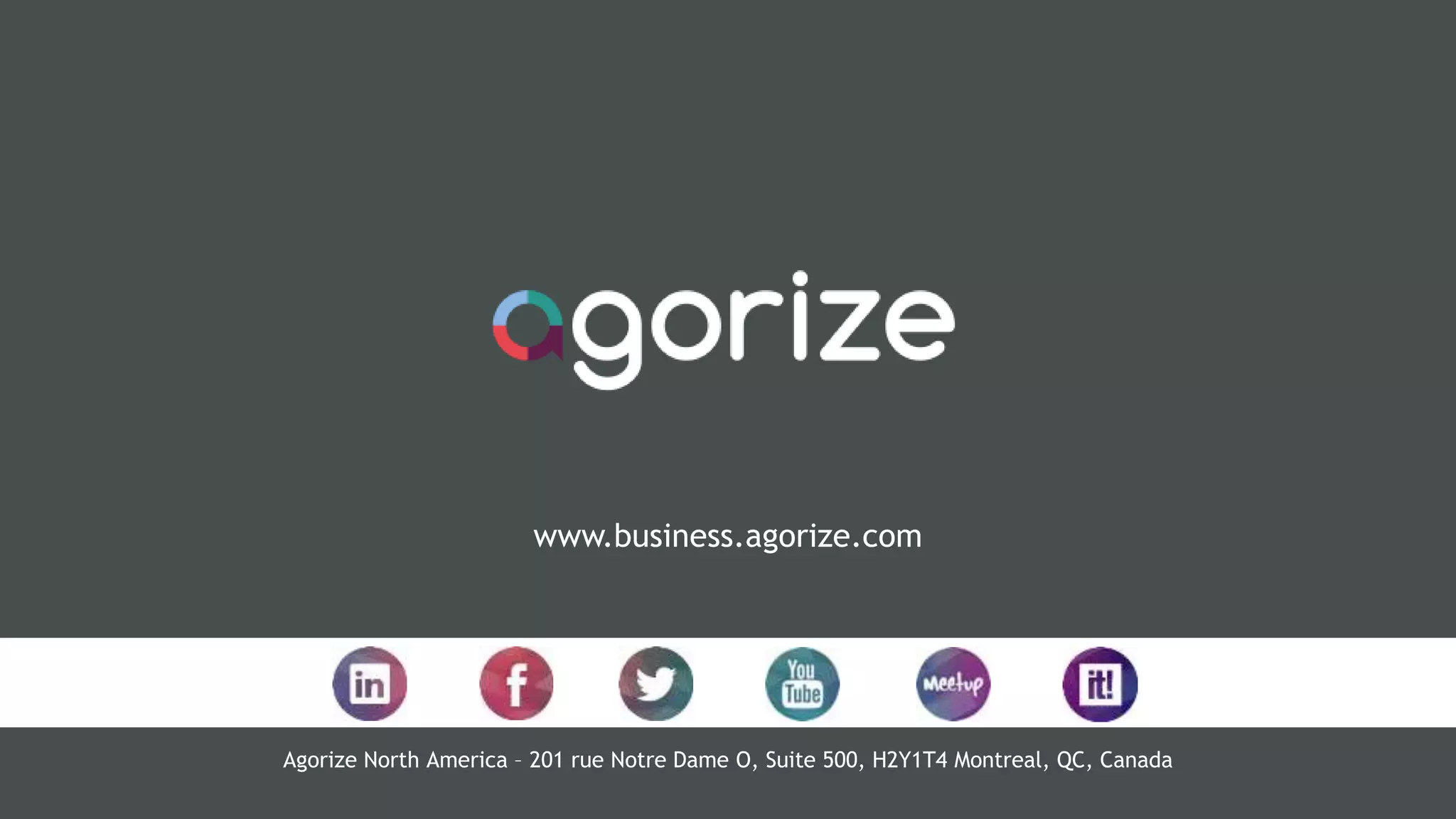 Agorize x CSW 2019
9 ways to ruin your open innovation challenge
www.business.agorize.com
Agorize North America – 201 rue Notre Dame O, Suite 500, H2Y1T4 Montreal, QC, Canada
 